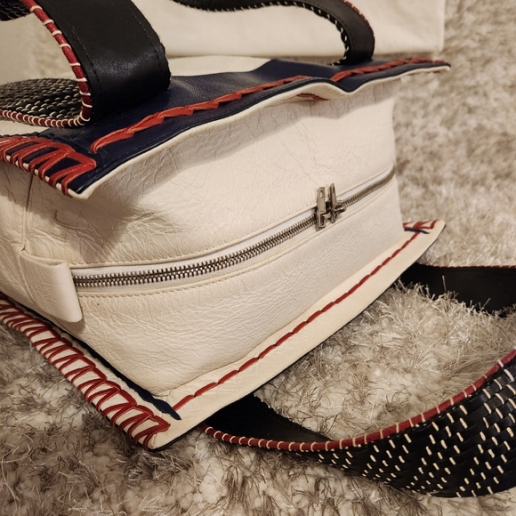 AUTHENTIC BALENCIAGA Scaffold Leather Tote Bag, Multi - Picture 5 of 16